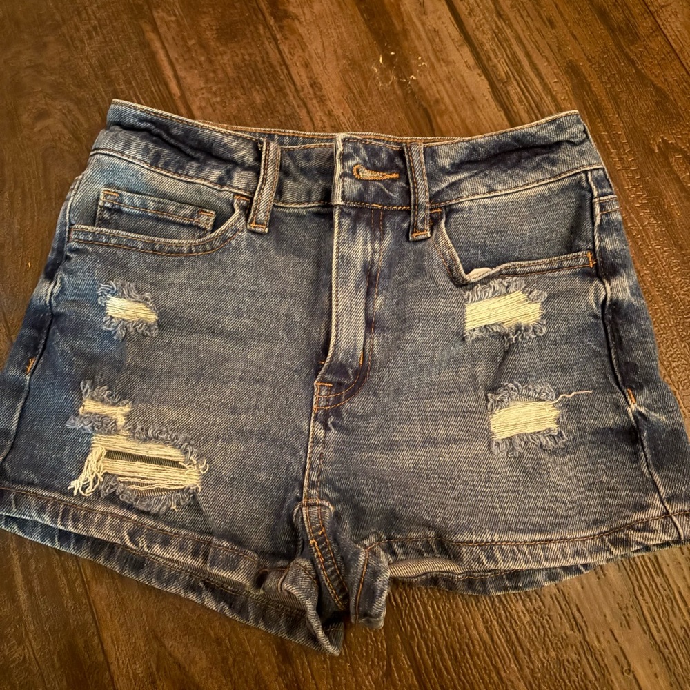 SO Blue Distressed Jean Shorts